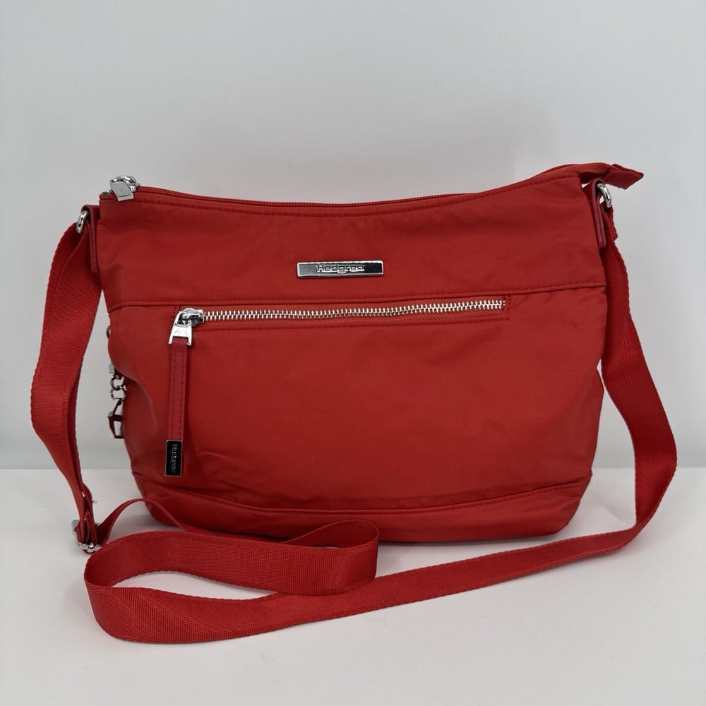 Hedgren Red Nylon Shoulder Crossbody Purse Bag Travel Adjustable Red Lightweight